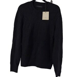 ALLSAINTS M047 Knit Sweater Men's S Black Lightweight Breathable RWS Wool